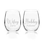 Set of Two Engraved Medium Glasses