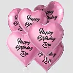 Lovely Heart Shaped Customized Text 6 Pink Balloons