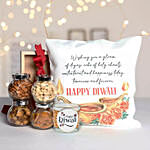Diwali Gifts Hamper With Printed Cushion