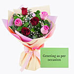 Gift Combo of Classic Rose Bouquet and Greeting Card Online