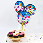 Yummy Cupcakes with Birthday Balloons