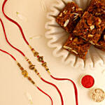 Traditional Feng Shui Rakhi Set with 500 Dodha Burfi