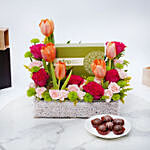Beautiful Flowers with Chocolate Box