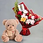 Classic Blooms and Chocolates with Teddy bear