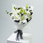 Charming White Lilies Bouquet Standard