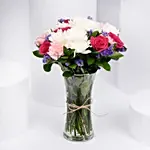 White and Pink Flower Vase