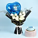 Happy Fathers Day Flower Balloon & Cake