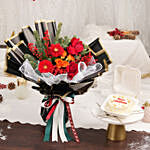 Holidays Celebration Bouquet With Bento Cake
