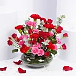 Roses Charm in Glass Dish