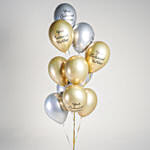 Gold and silver with Customized Text Balloons