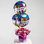 Mixed Flowers With Balloons