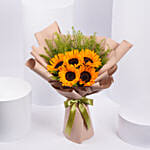 Ravishing Sunflowers Beautifully Tied Bouquet