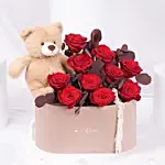 Blush & Cuddles Roses Arrangement