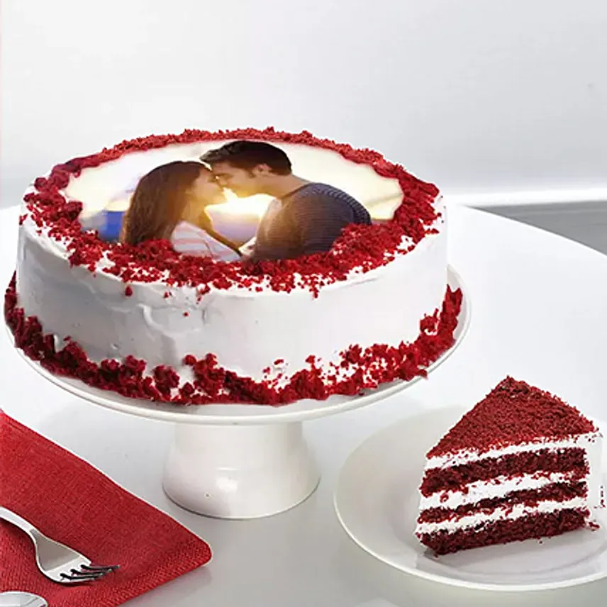 Velvety Photo Cake: Gift Delivery Jeddah