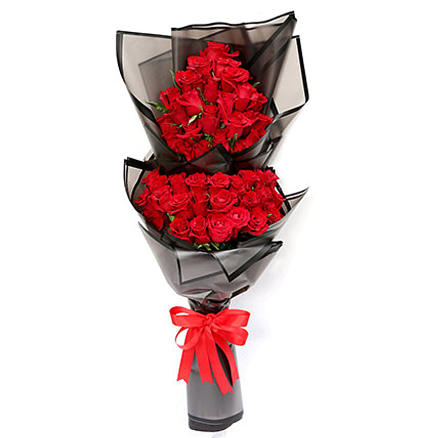 Prettiest 50 Red Roses Bouquet: Flowers To Dhahran