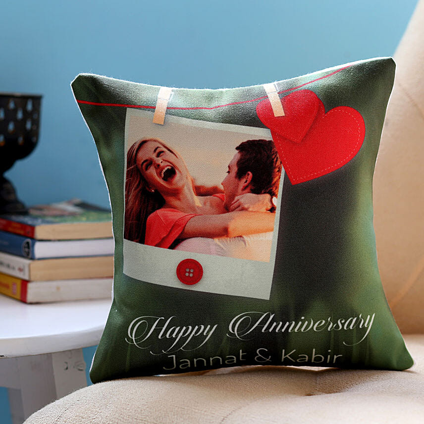 Personalised Anniversary Heart Cushion: 