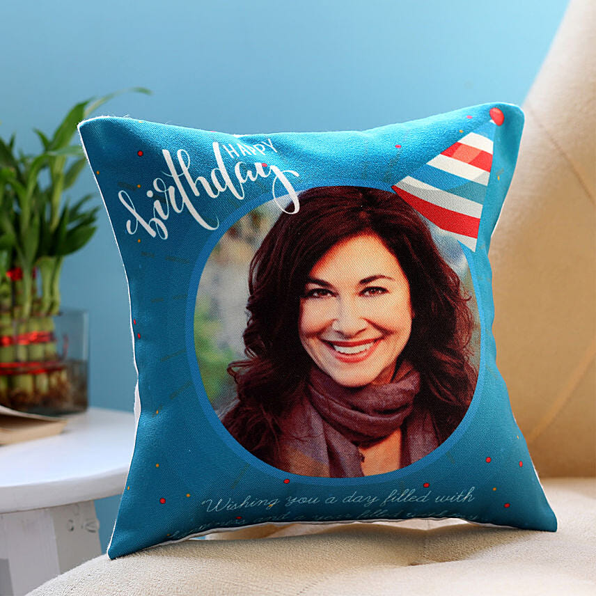 Personalised Birthday Cap Cushion: Send Personalised Gifts to Saudi Arabia