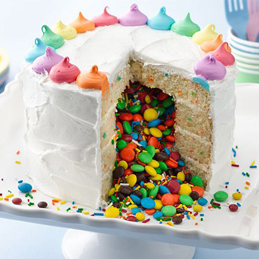 Rainbow Surprise Cake 1.5 Kg: 