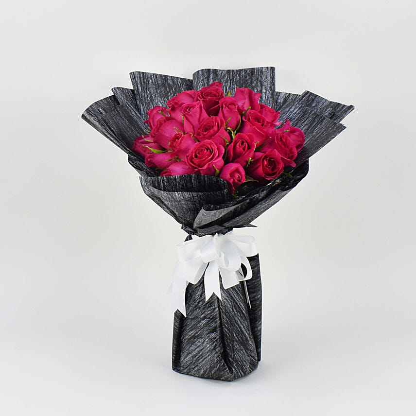 35 Dark Pink Roses Bouquet: Flowers To Al Qatif