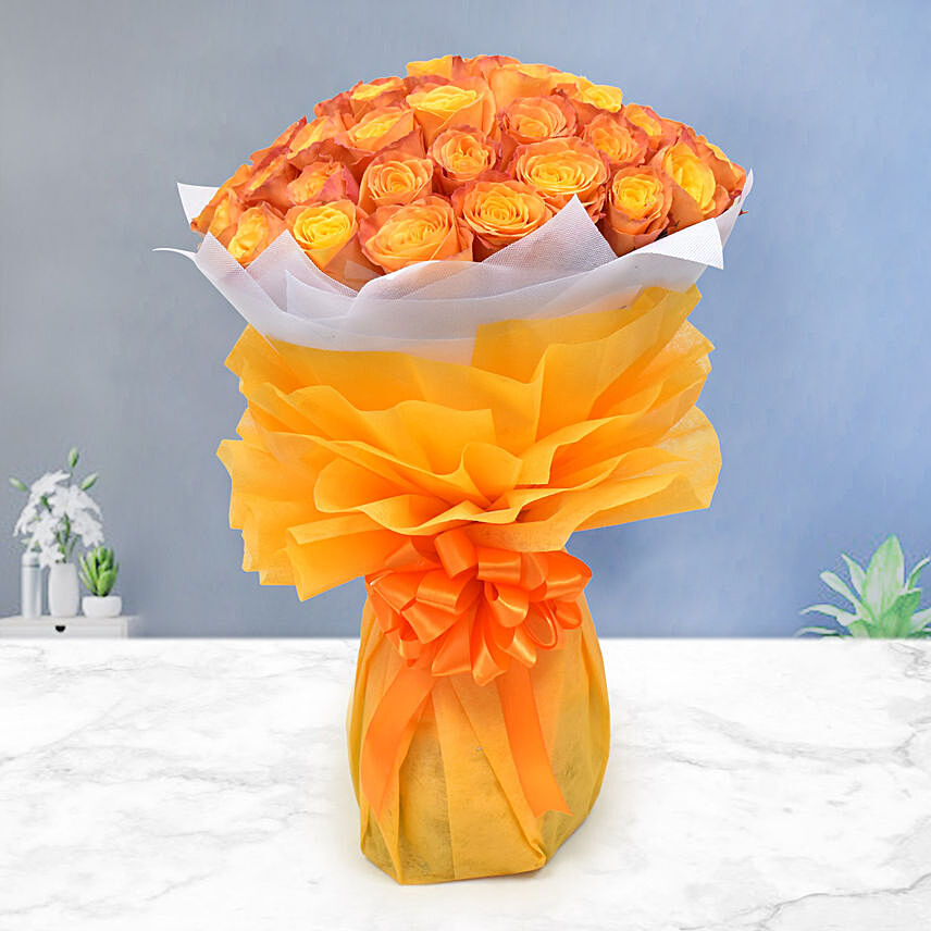 Majestic 50 Orange Roses: Flowers To Al Qatif