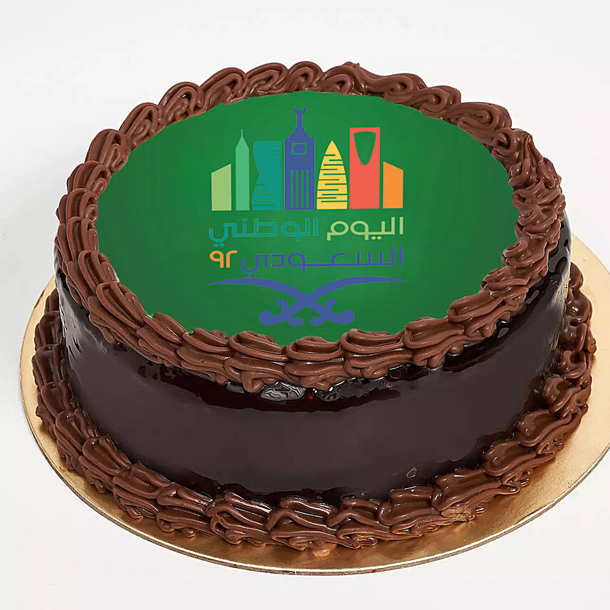 National Day Theme Chocolate Truffle Cake: Saudi National Day Gifts