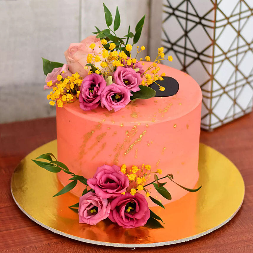 Flowerly Chocolate Cake: Same Day Gifts Delivery to Saudi Arabia