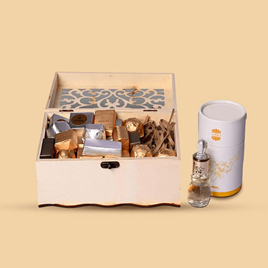 Silk Musk Perfume And Chocolates Box: Send Chocolates to Saudi Arabia