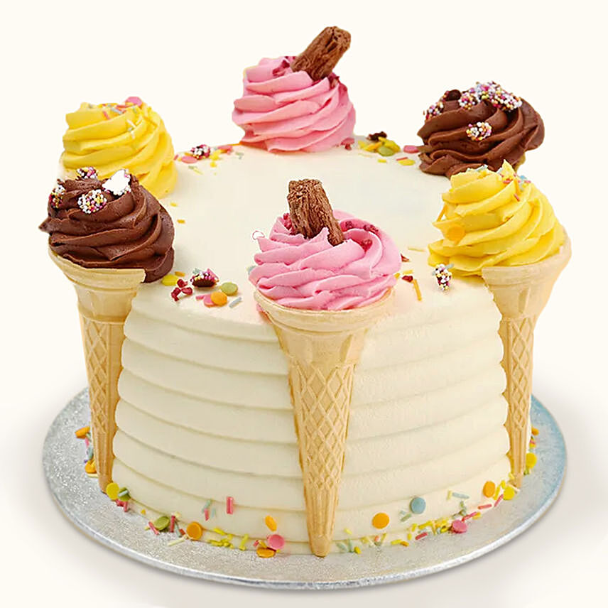 Multicolor Ice Cream Cone Cake: Cake Delivery in Saudi Arabia