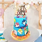 Baby Shark Theme Cake 12 Portions Vanilla