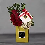 Red Roses And Patchi Chocolates Arrangement