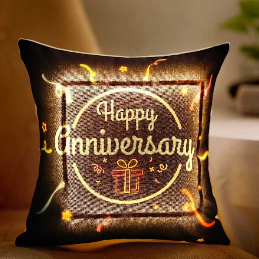 Happy Anniversary Led Cushion: Send Anniversary Gift To Singapore