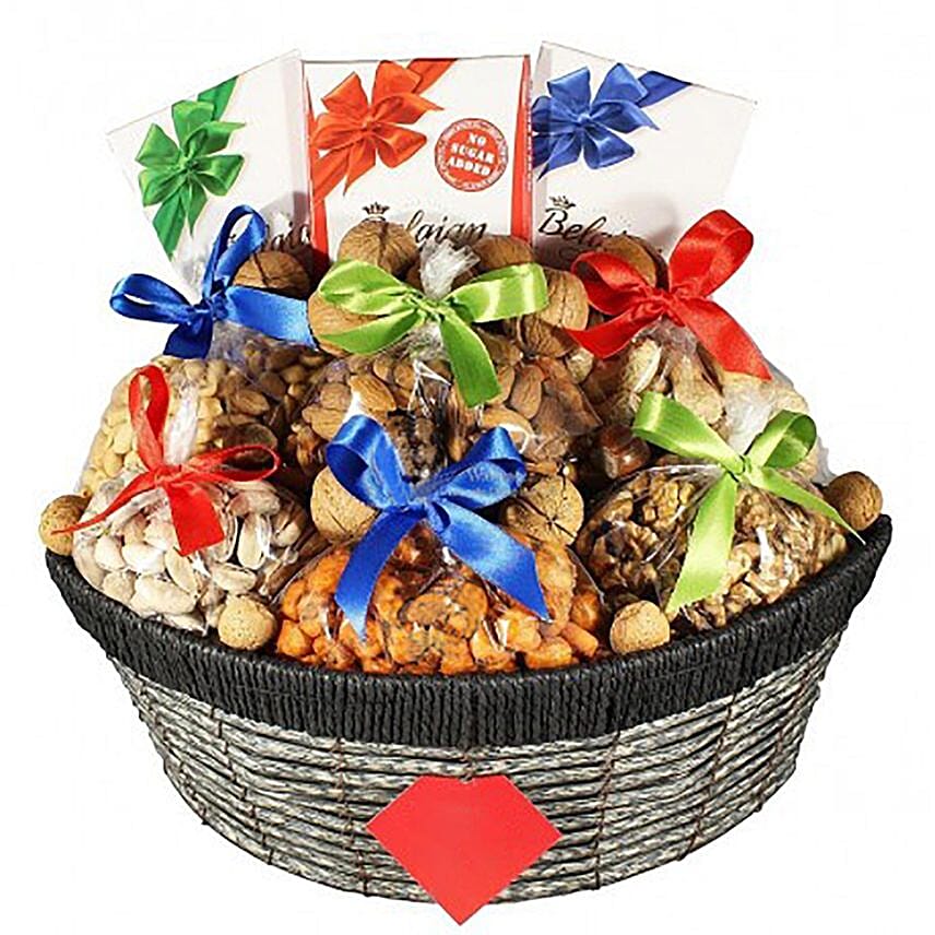 Healthy Nuts Sweets Basket: Send Mothers-Day Gift Hamper To Singapore