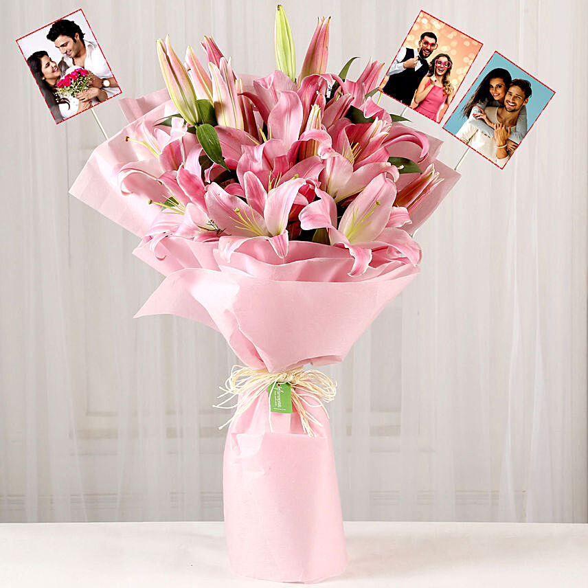 Personalised Passionate Oriental Pink Lilies: Send Personalised Gifts To Singapore