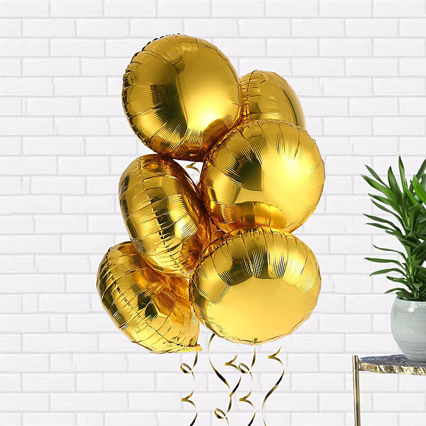 Helium Filled Golden Foil Balloons: 