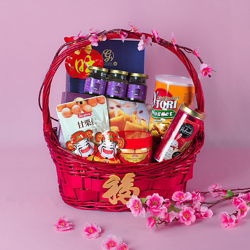 Perfect Celebration Willow Basket: Chinese New Year Gifts