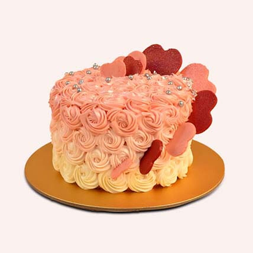 Floral Heart Chocolate Cake: 