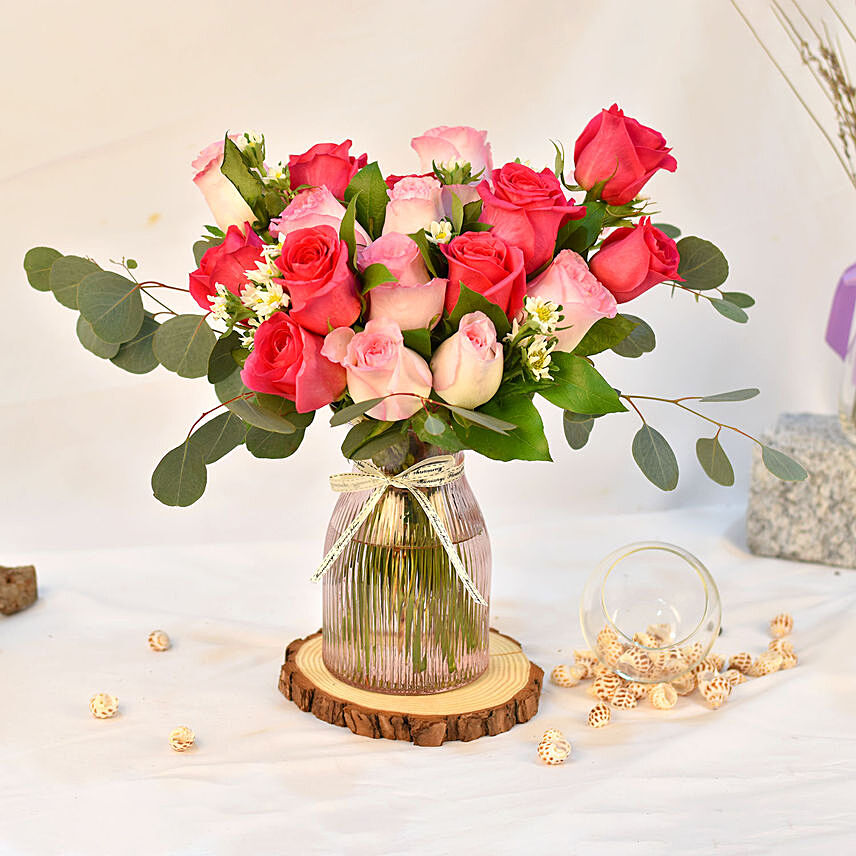 Valentine Wish Flowers in Vase: Florist Singapore