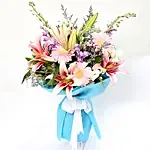 Gerberas And Lavender Flower Bouquet