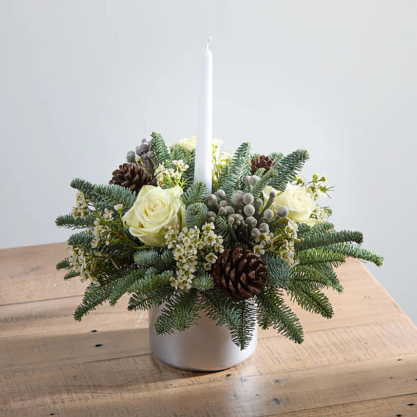 Luxury White Candle Arrangement: Gift Delivery UK