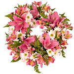 Pink & White Flowers Wreath