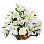 White Flowers Basket