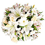 White Flowers Basket