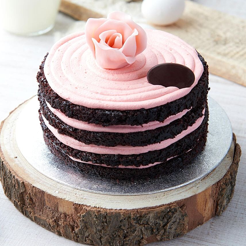 Dark Chocolate Rose Cake 1.5 Kg