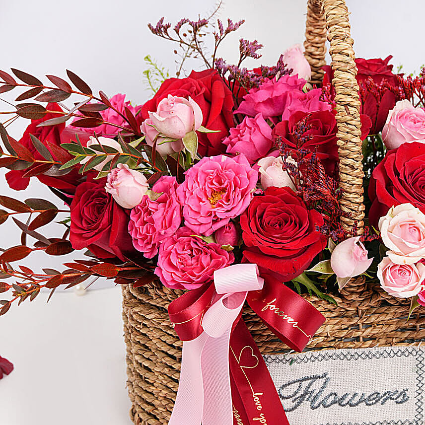 Online Roses Basket Gift Delivery in Bahrain FNP