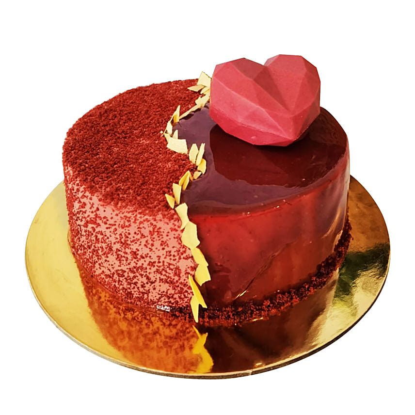 كيك قلب بلمعة زجاجي بنكهة الشوكولا كيك قلب بلمعة زجاجي بنكهة الشوكولا: هدايا عيد الحب البحرين