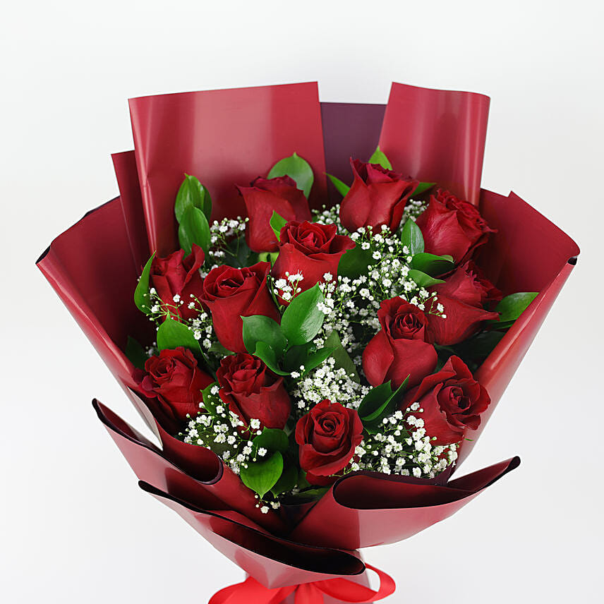 Bunch Of Beautiful 12 Red Roses