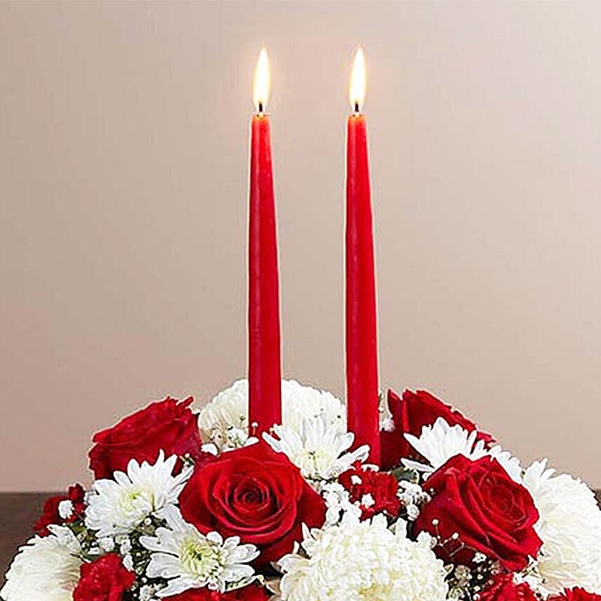 Candle And Flower Centrepeice