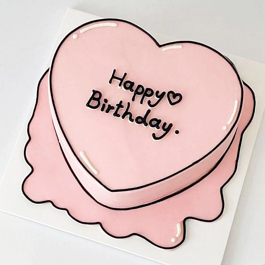 Cartoon Heart Chocolate Cake 8 Portion