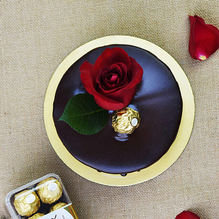 Chocolate Delight Cake and Ferrero Rocher