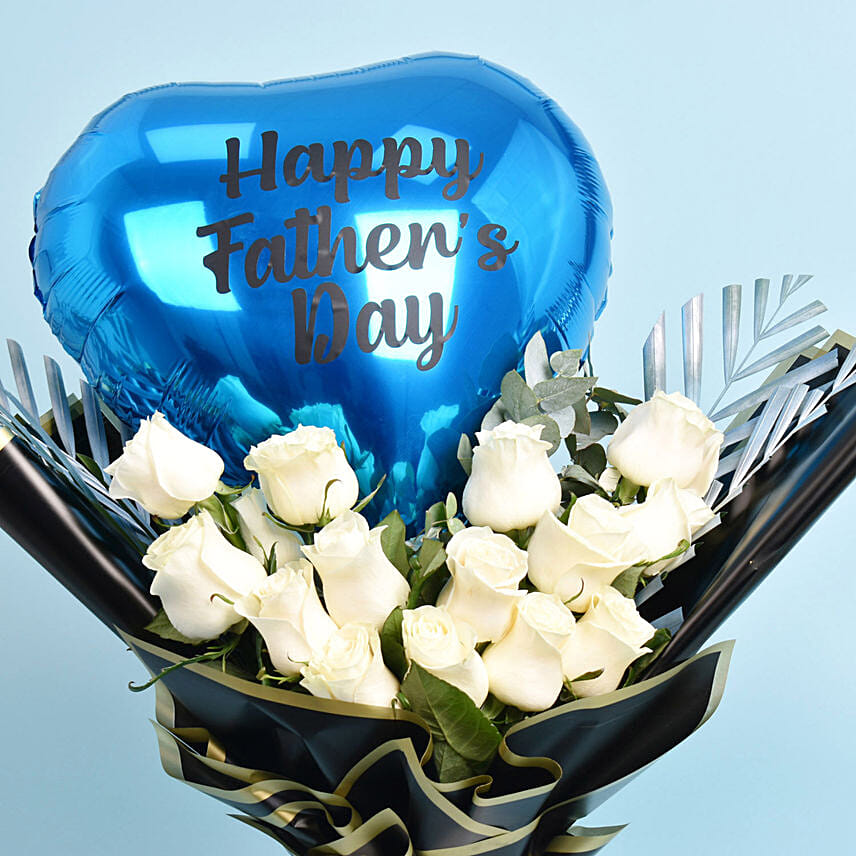 زهور عيد الأب مع بالون